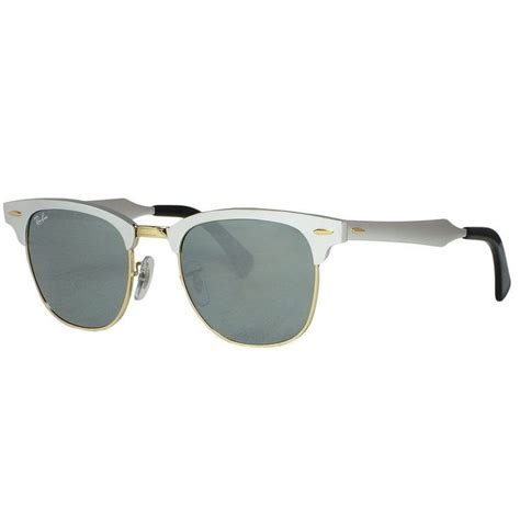 Ray Ban Clubmaster Aluminum RB3057 Unisex Silver Frame Silver Mirror Lens Sunglasses | Silver ...