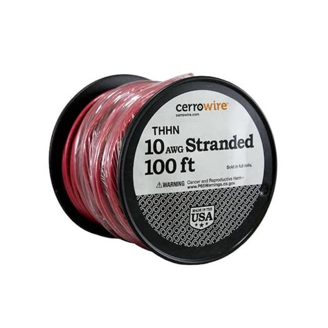 Cerrowire 100 ft. 10 Gauge Red Stranded Copper THHN Wire 112-3873C ...