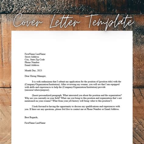 Cover Letter ATS Friendly Template, Clean, Simple Cover Letter Template for Word Template - Etsy