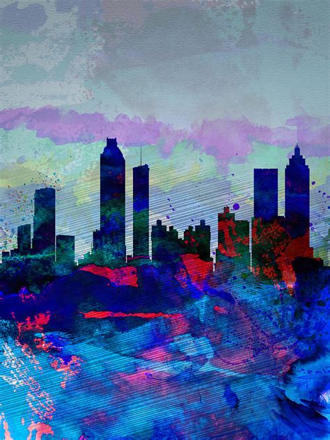 Atlanta Watercolor Skyline Painting by Naxart Studio - Fine Art America