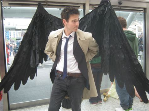 Castiel cosplay -- wow. Cool...I mean, he's no Misha, but he's good looking. ;-)