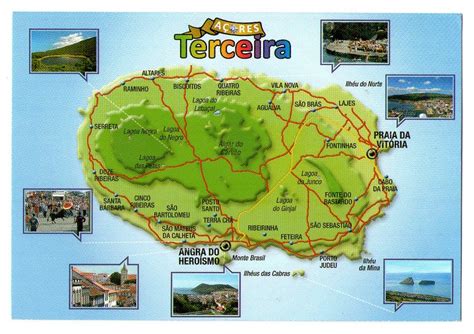 Postcards Journey: Azores Island - Map of Terceira