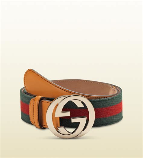 Lyst - Gucci Signature Web Belt With Interlocking G Buckle in Green for Men