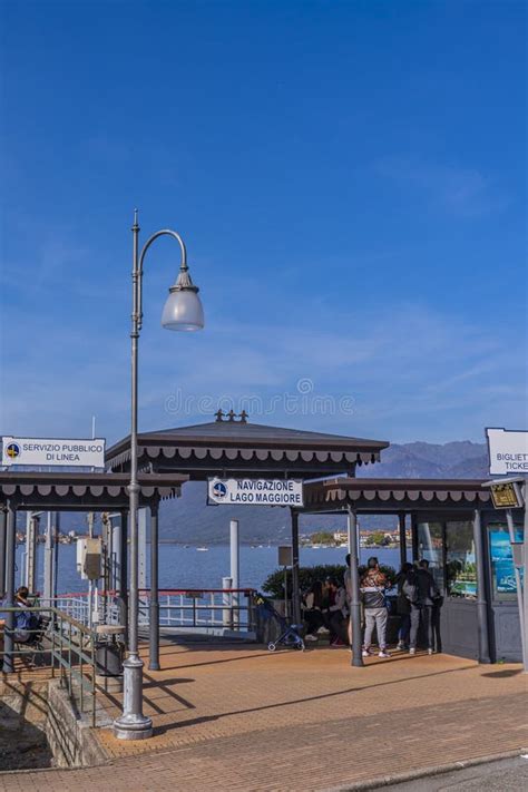 Lake Maggiore at Stresa with the Ferry Terminal To Isola Bella - Island Bella Editorial Stock ...