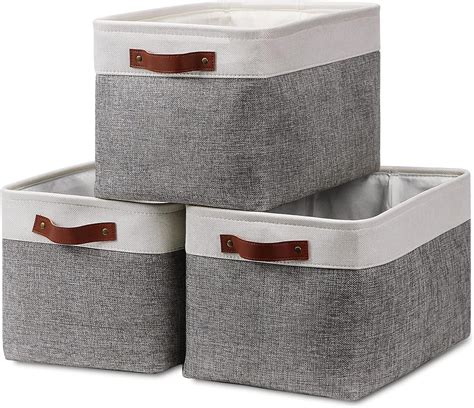 Fabric Storage Baskets for Shelves(3 Pack) Large Collapsible Storage ...