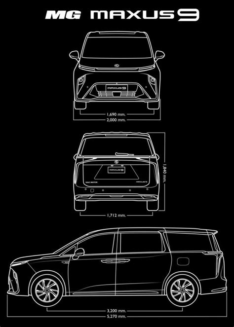 MG Maxus 9 2023 car blueprint 38466742 Vector Art at Vecteezy