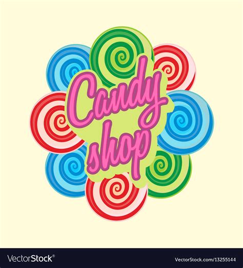 Candy shop logo sign or symbol template sweet Vector Image