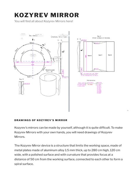 Drawings Kozyrev Mirrors - Kozyrev Mirrors With Your Own Hands | PDF