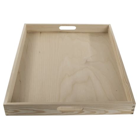 Extra Large Wooden Serving Tray / 50x40cm / Plain Wood Breakfast Dinner Platter | eBay