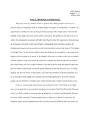 Single Story Essay - Andy Stasiuk August 27 11 ENGL1158 Essay 1: The ...