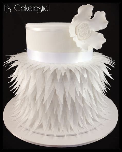 Beautiful Wedding Cake Made From Rice Paper Feathers. - CakeCentral.com