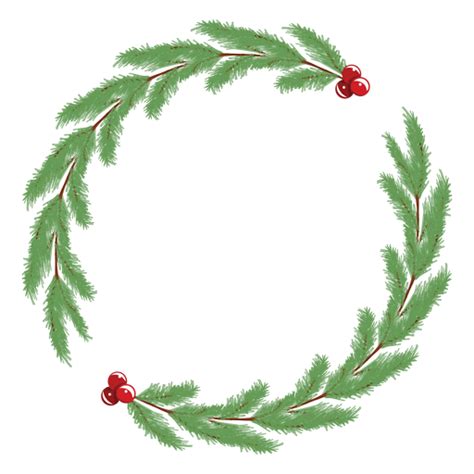 Simple christmas wreath frame - Transparent PNG & SVG vector file