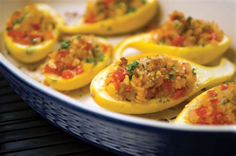 Garden-Stuffed Yellow Squash | Recipe | Squash recipes, Easy summer meals, Recipes