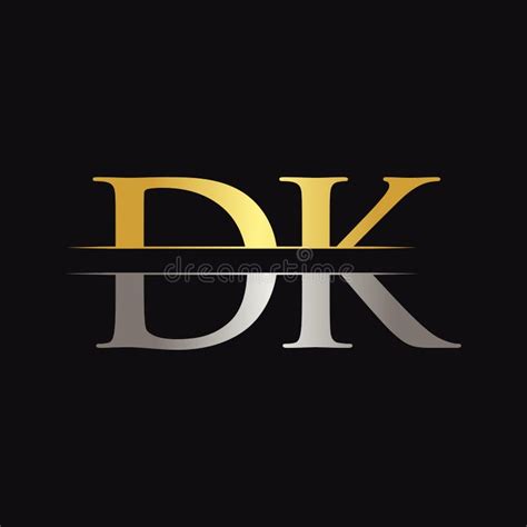 Initial DK Letter Logo Design Vector with Gold and Silver Color. DK ...