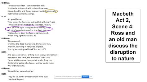 Macbeth Act 2 Scene 4 - Ross and Nature - YouTube