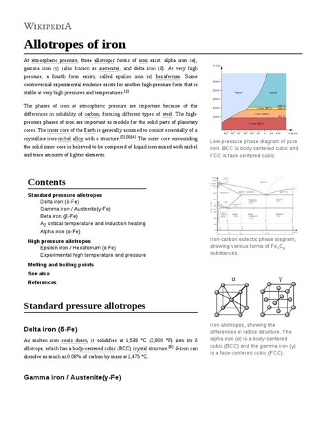 Allotropes of Iron | PDF | Chemistry | Iron