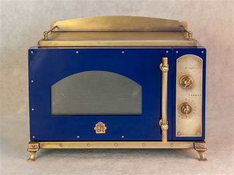 Blue microwave oven vintage style