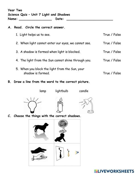 Light and Shadows 1935337 | MsPier | Live Worksheets