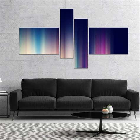 Designart "Neon Blue Abstract Lines" Abstract Canvas art print - Bed Bath & Beyond - 17012790