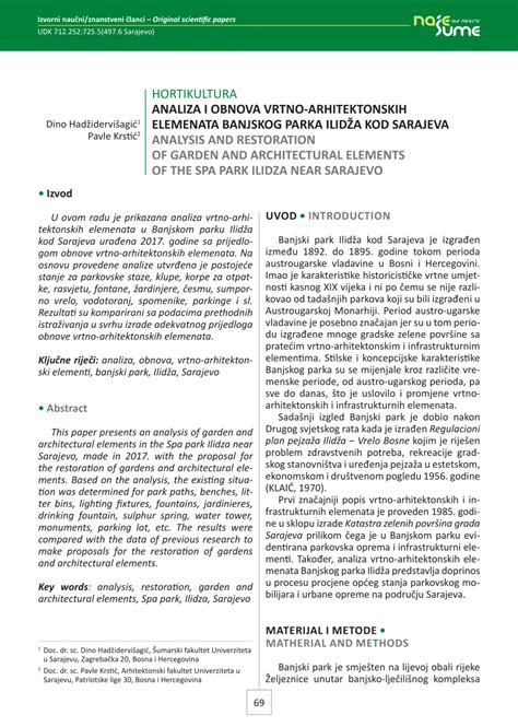 (PDF) Analiza i obnova vrtno-arhitektonskih elemenata Banjskog parka Ilidža kod Sarajeva ...