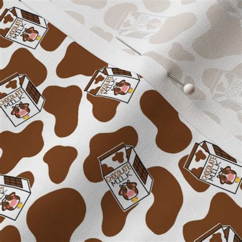 Small Chocolate Milk Cow Print Fabric | Spoonflower