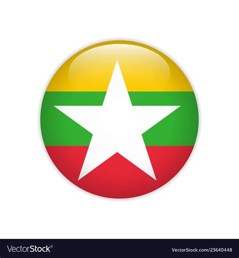 Myanmar flag on button Royalty Free Vector Image