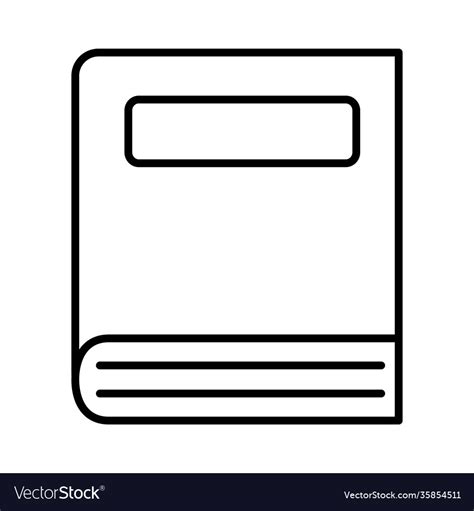 Closed book with label front view line style icon Vector Image