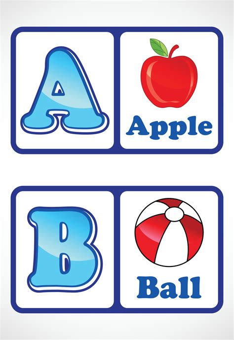 Alphabet flashcards for kids. Educational preschool learning ABC card ...