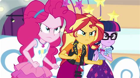 Image - Pinkie, Sunset, and Twilight angry at Vignette EGROF.png | My ...