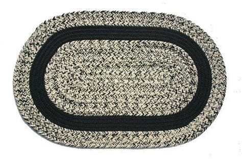 Oval Braided Rug (2'x3'): Oatmeal Black - Black Band by Stroud Braided Rugs. $59.00. Reversible ...