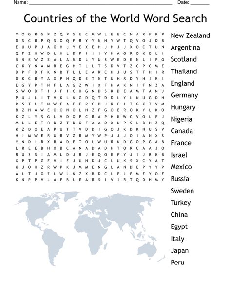 Countries Of The World Word Search Puzzle Answers - Free Printable ...