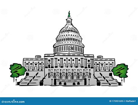 US Capitol Building Vector Illustration Clip Art Stock Illustration ...