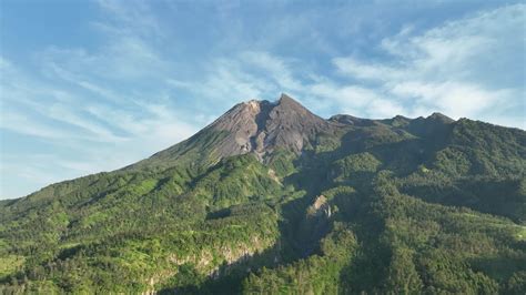 Aerial View of Mount Merapi in the Morning 25314695 Stock Video at Vecteezy