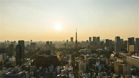 sunrise scene tokyo city skyline cinematic Stock Footage Video (100% ...