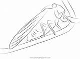 Cicada Green Coloring Page For Kids  Free Cicadas Printable sketch template