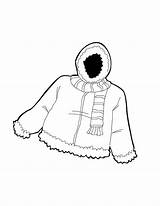Warm Jacket In Winter Clothing Coloring Page  Sun sketch template