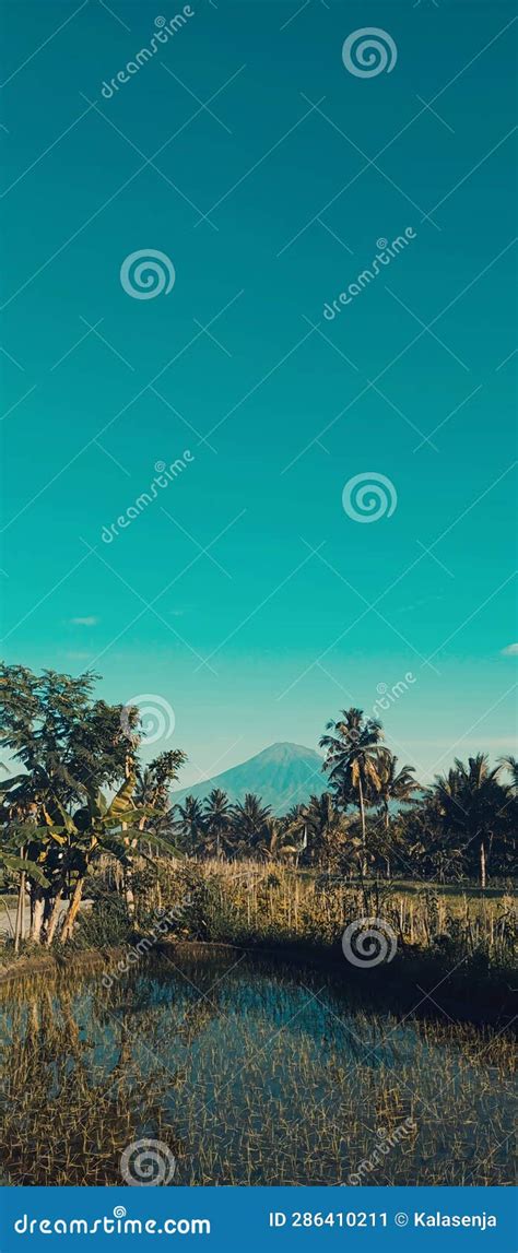 Mountain and Sunrise at the Village Stock Image - Image of village ...