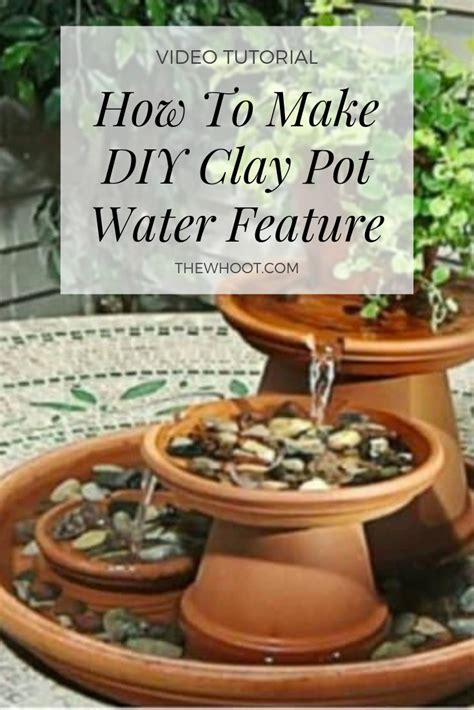 DIY Clay Pot Water Feature Instructions {Video} | The WHOot | Diy water feature, Diy water ...