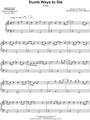 "Dumb Ways to Die" Sheet Music - 4 Arrangements Available Instantly ...