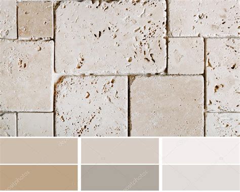 Travertine tiles color palette swatches with complimentary Stock Photo ...