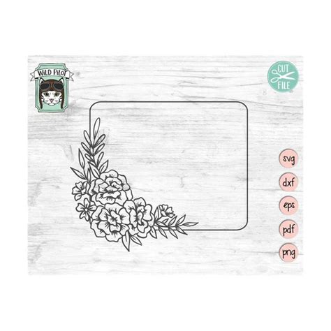 Flower Frame SVG file, Flower Frame SVG cut file, Floral Rec - Inspire Uplift