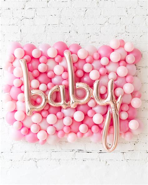 Shades of Pink Palette Baby Script Balloon Backdrop Board - small ...