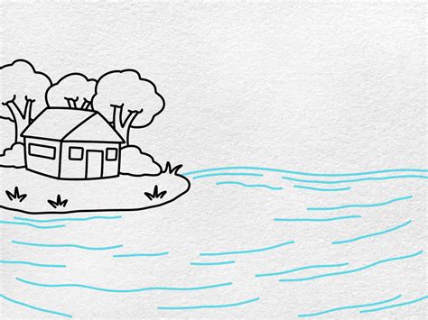 Easy Lake House Drawing - HelloArtsy