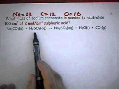 Reacting Mass Calculations - Series 5 - Na2CO3(s) + H2SO4(aq) = Na2SO4(aq). - YouTube