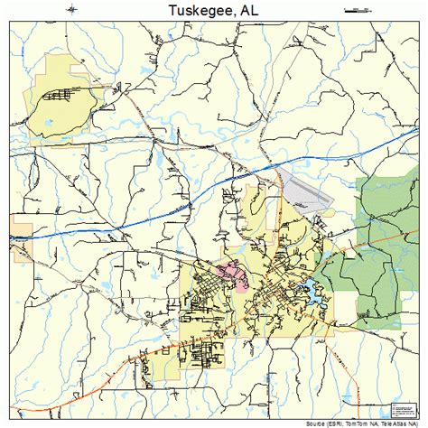 Tuskegee Alabama Street Map 0177304