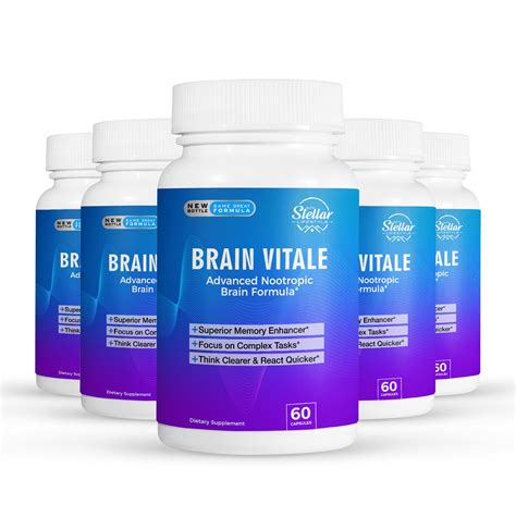 5 Pack Brain Vitale, advanced nootropic brain formula-60 Capsules x5 - Walmart.com