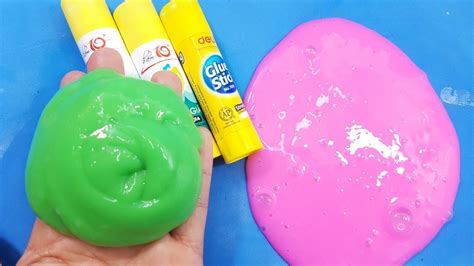 Glue Stick Slime 2 Ways!! Jiggly and Fluffy Slime With Glue Sticks No Baking Soda or Liquid ...