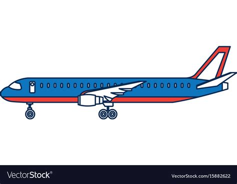 Airplane side view travel passenger commercial Vector Image