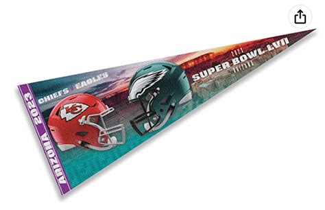 2023 Super Bowl LVII Dueling Teams Chiefs Eagles Pennant Flag in 2023 ...