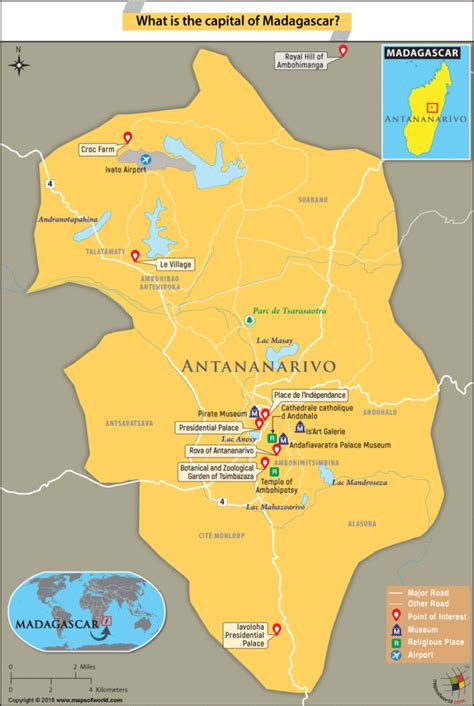 Map of Antananarivo city, the Capital of Madagascar - Answers